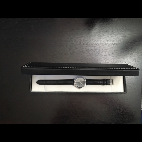 Natural Muonionalusta Meteorite Watch 30mm Dial Leather Strap Case Unisex - Picture 10 of 12